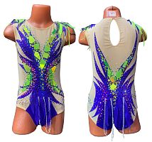 Купальник для художественной гимнастики артикул 9580 р.28 рост 116-122 Фиолетовый с лимон.зеркалами