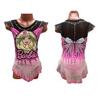 Купальник для худож. Гимнастики р.28 рост 116-122 артикул 10475 розовый  с барби